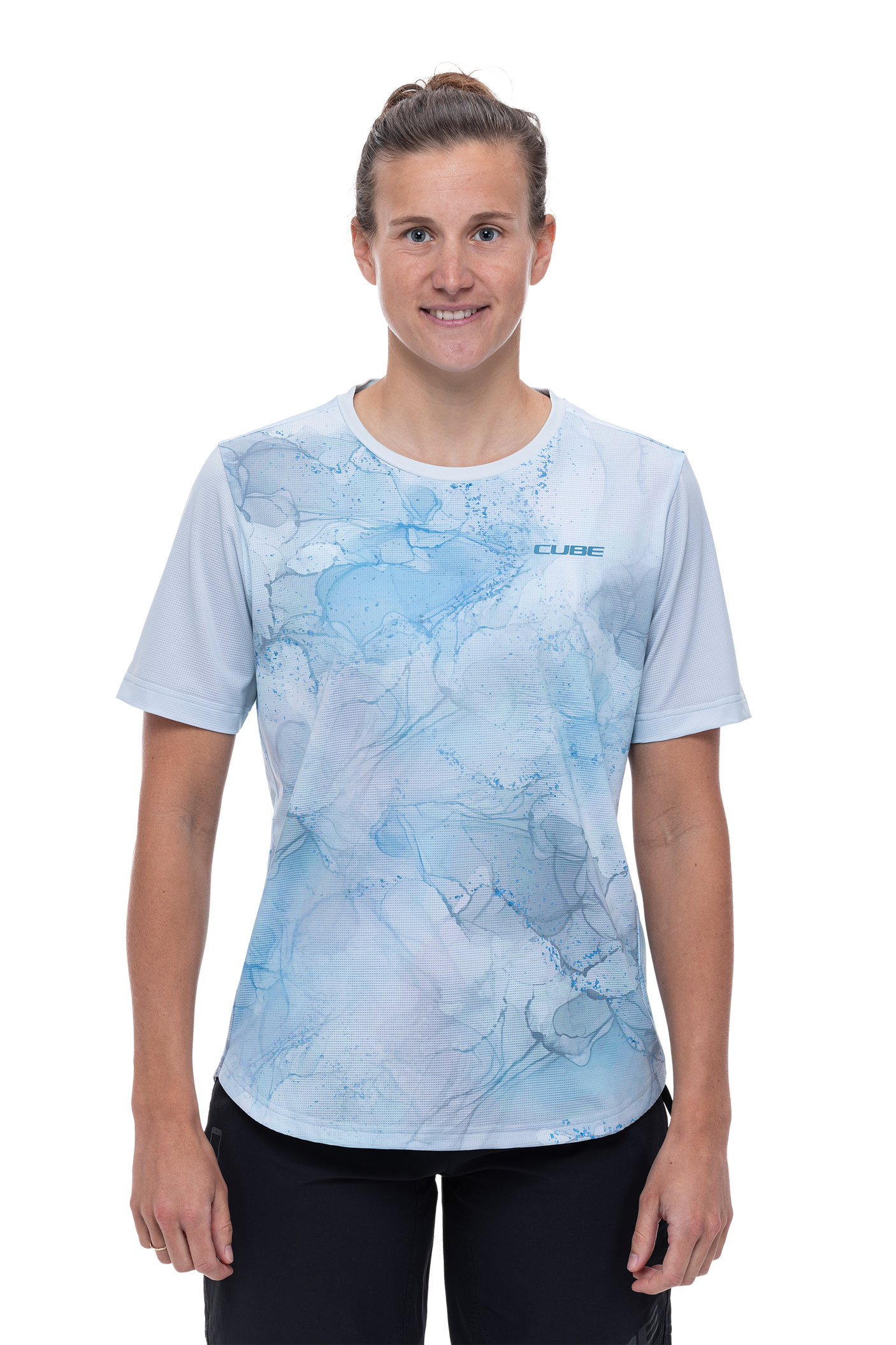 CUBE ATX WS Korte mouw ronde hals jersey marble
