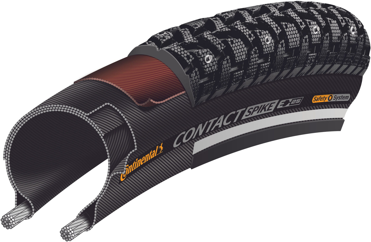 Continental Contact Spike 240 Draadband 28x1.60" E-25 Reflex zwart