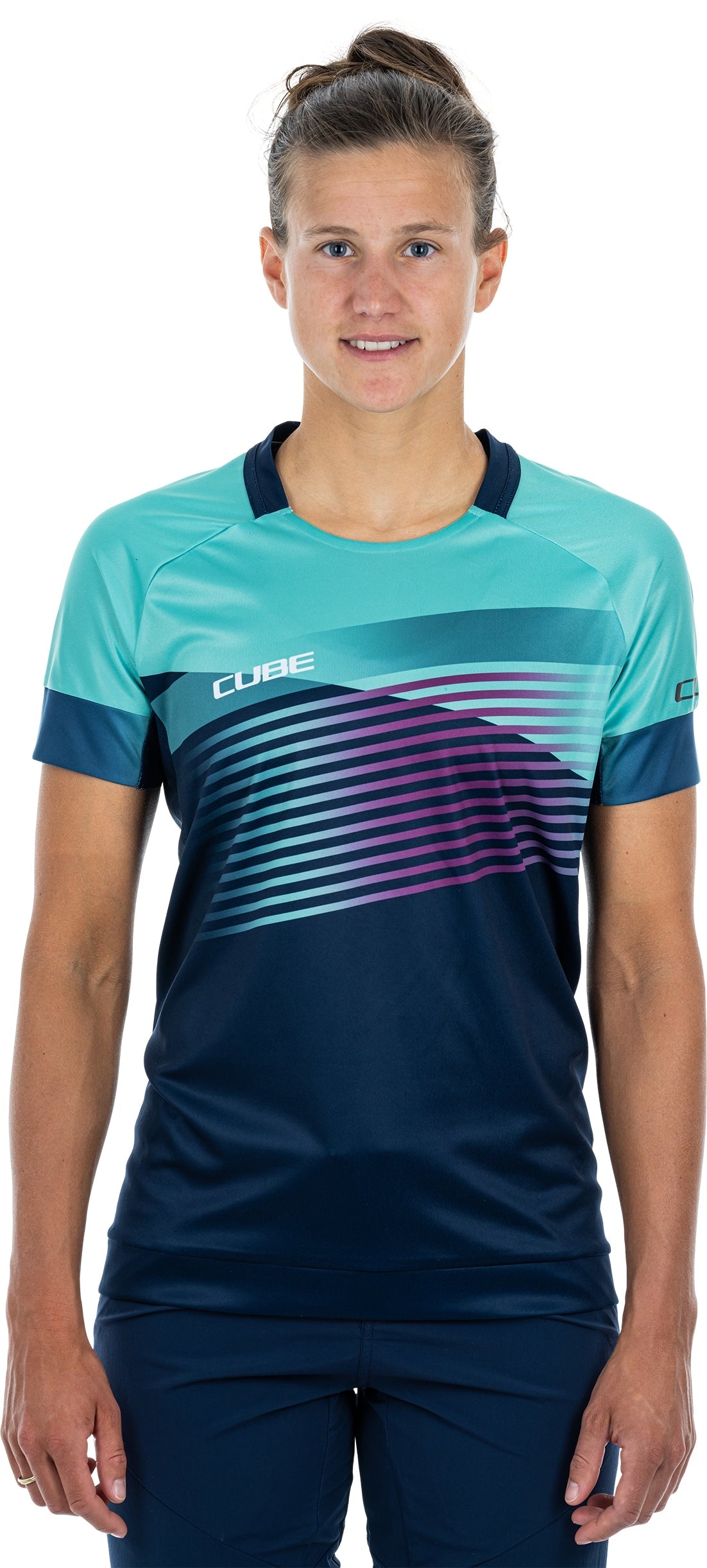 CUBE TEAMLINE WS Ronde hals korte mouw jersey blue´n´mint