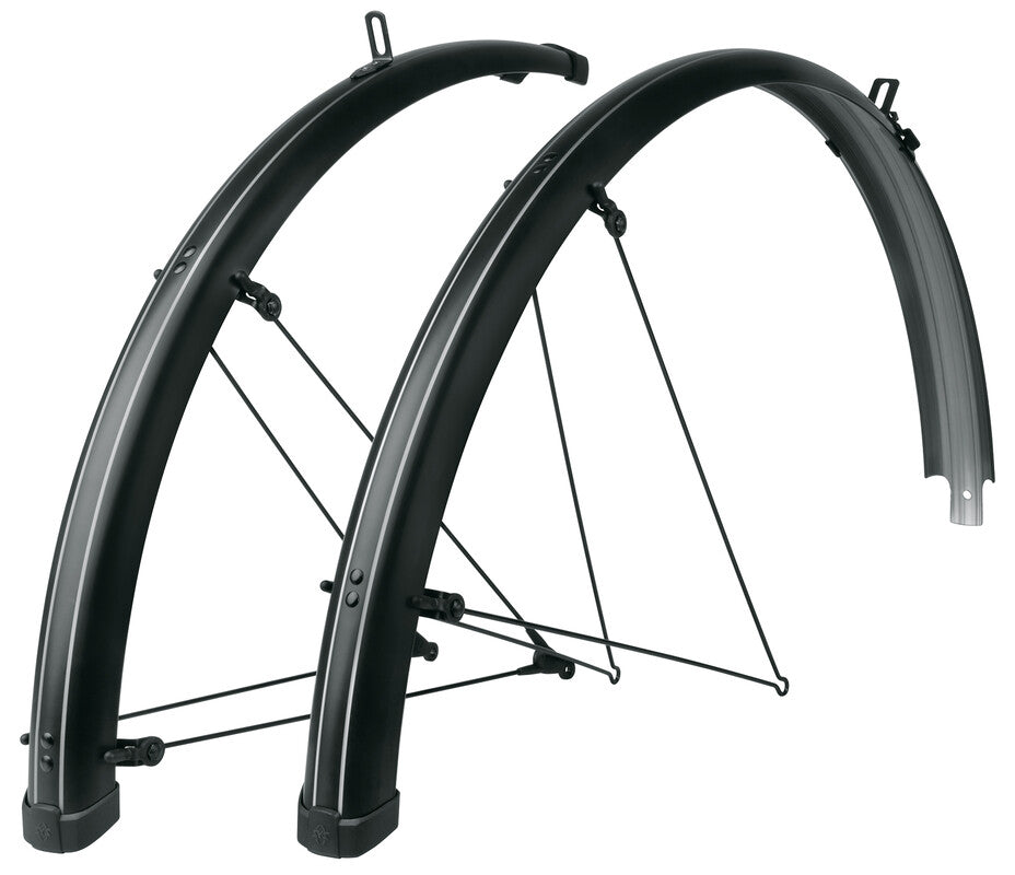 SKS Bluemels Stripes spatborden set 28" 55mm zwart