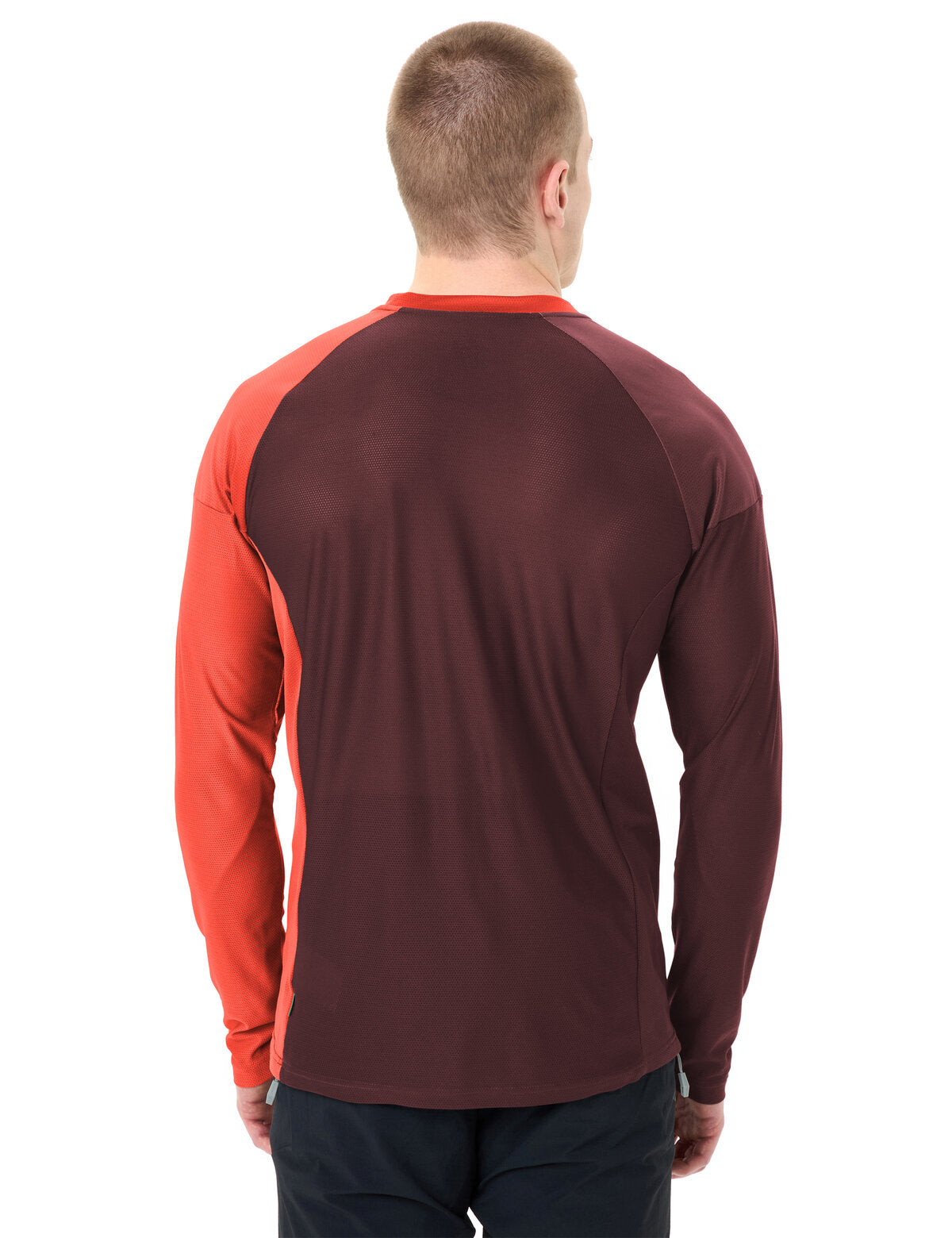 VAUDE Heren Moab LS T-Shirt VI glowing red/black