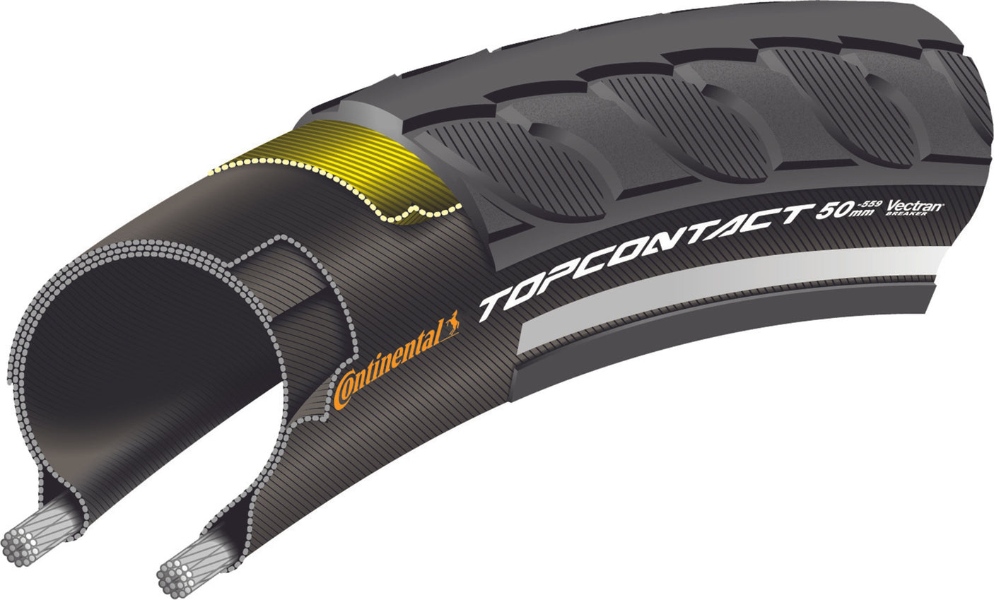 Continental Top Contact II vouwband 28" Vectran Breaker Reflex