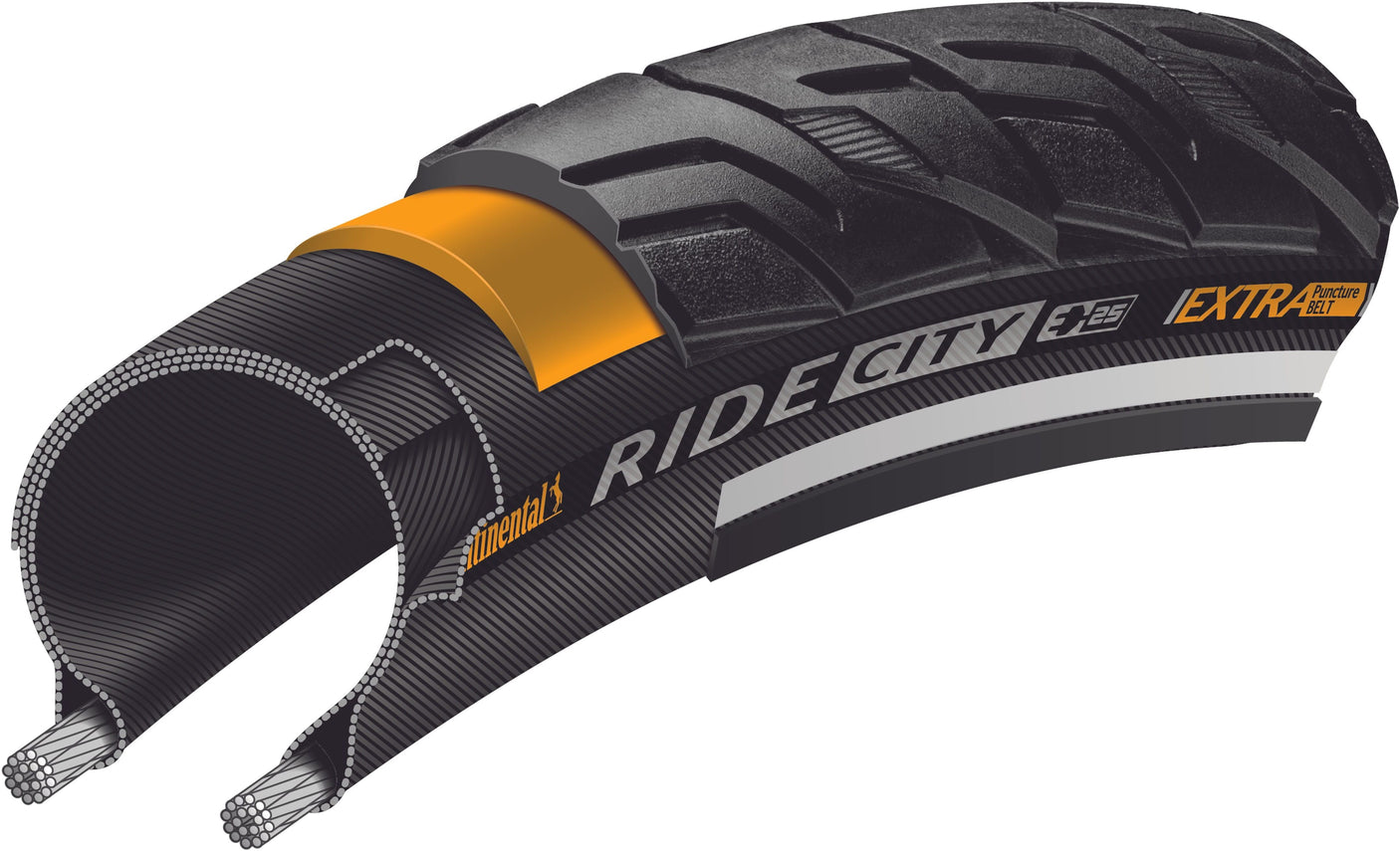 Continental Ride City Draadband 28" Reflex zwart