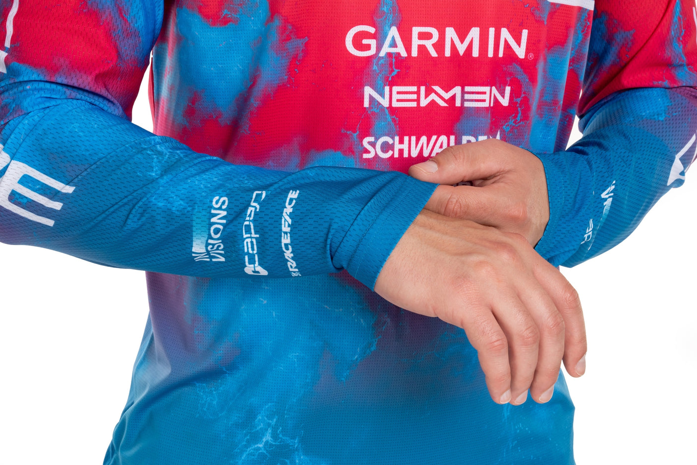 Cube MTB Trikot X Actionteam lange mouw blue´n´pink´n´orange