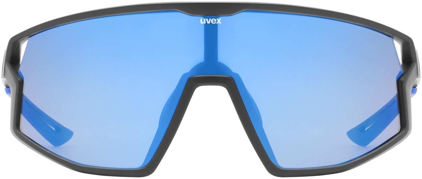 uvex Skyryse fietsbril Zwart Mat / Spiegel Blauw