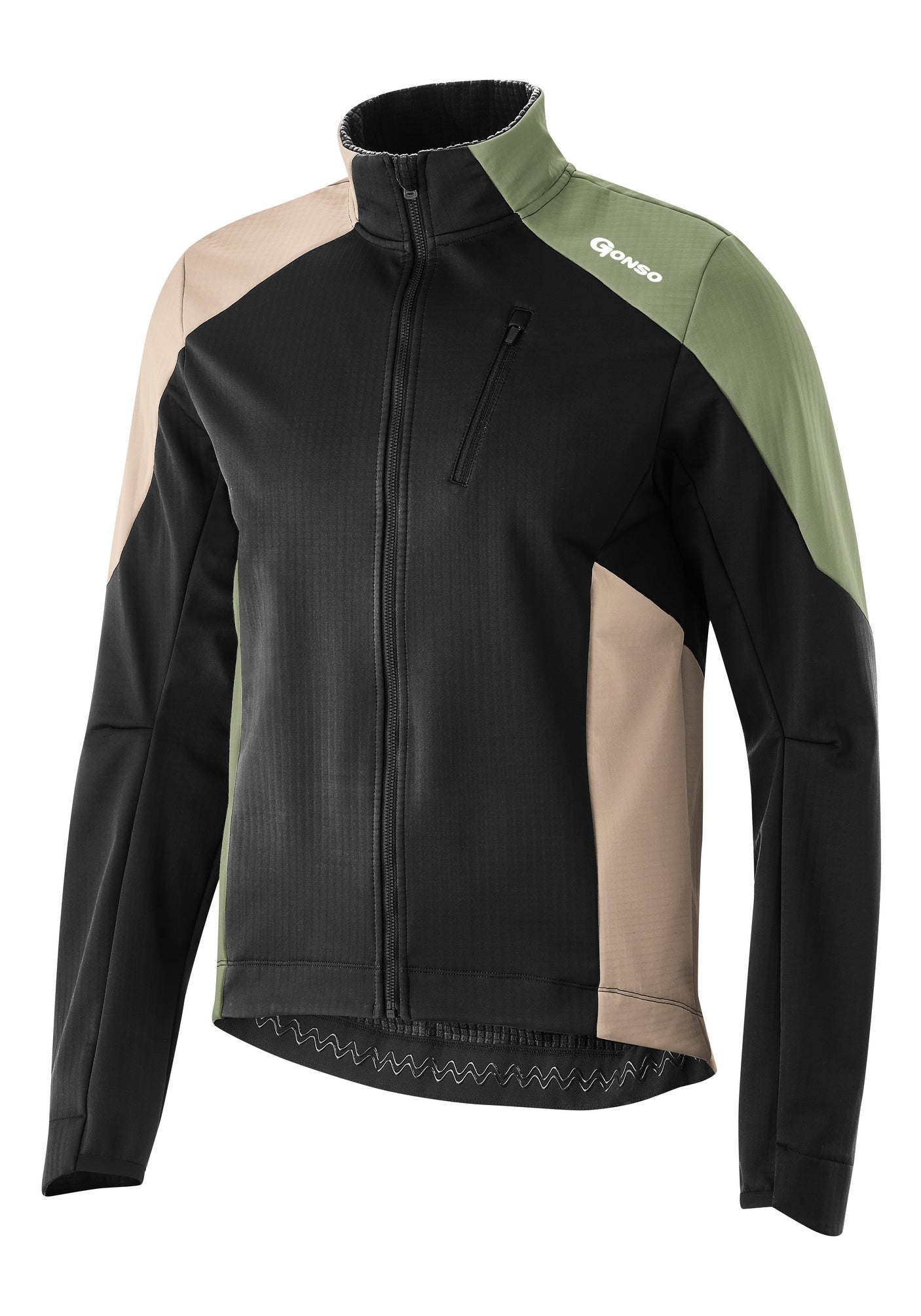 Gonso Trail Jas Softshell Heren Zwart/timson Sand/bellourt Castle