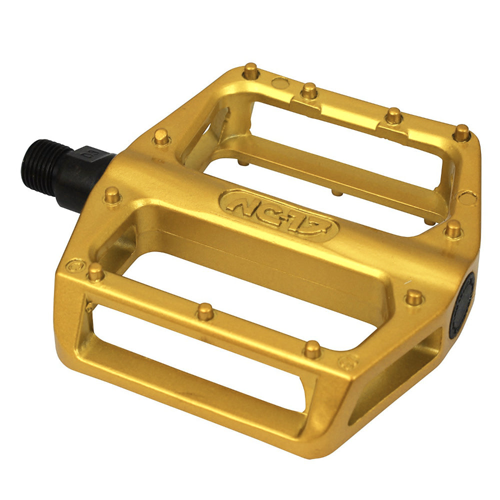 NC-17 platformpedaal STD Zero Pro, alu, gevormde pinnen, kogellager goud
