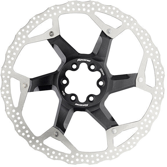 Reverse remschijf 6-gaats aluminium/staal zwart/zilver