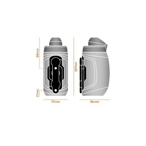 Fidlock Twist Bottle 450 incl. houder zwart/transparant