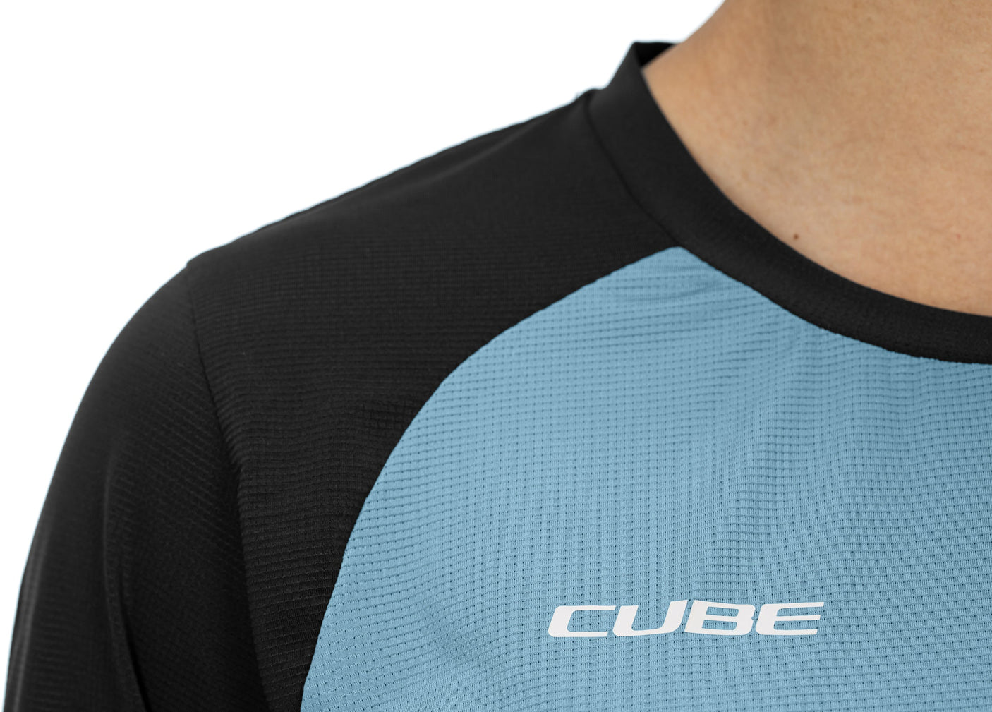 CUBE ATX WS Lange mouw ronde hals trui blue´n´black