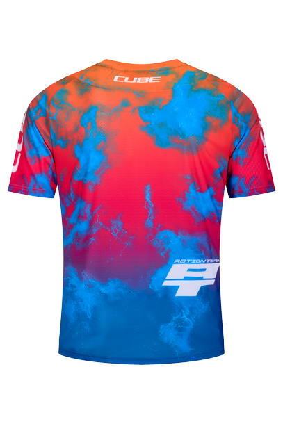 Cube MTB Shirt X Actionteam korte mouw blue´n´green
