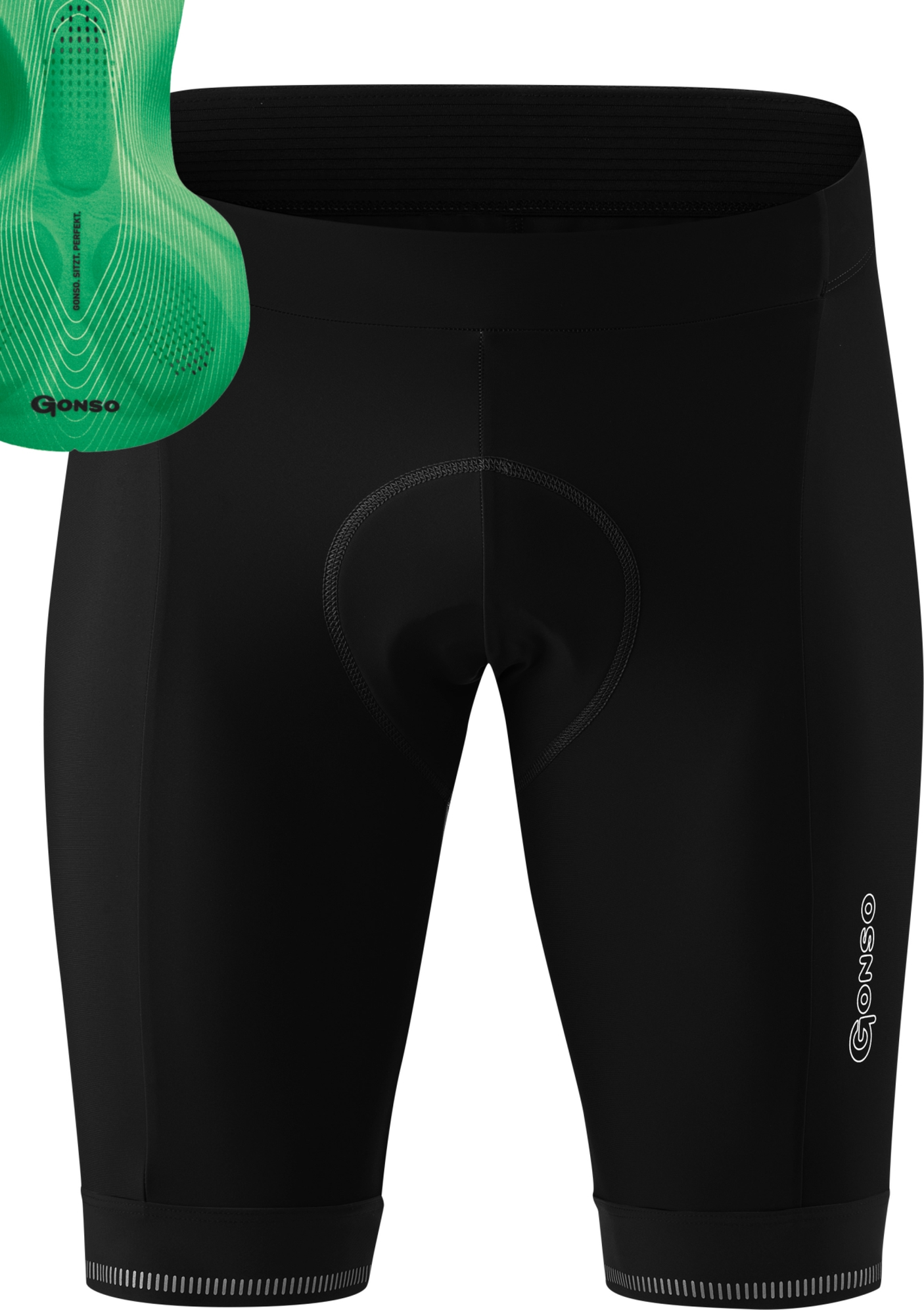 Gonso SITIVO - Heren fietsbroek zwart / felgroen