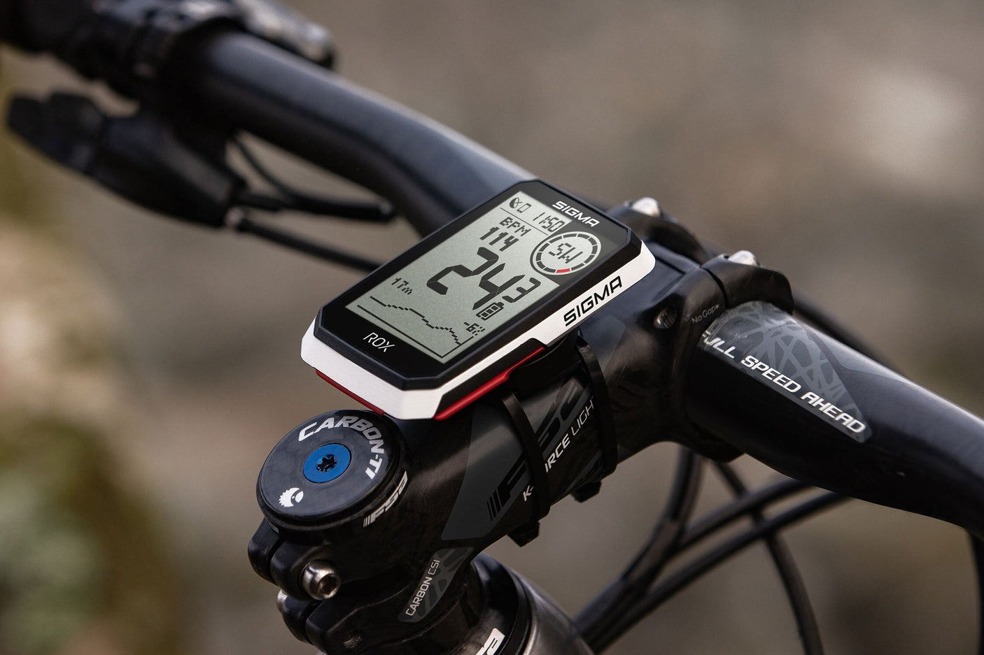 Sigma ROX 4.0 fietscomputer set incl. stuurpenhouder + hartslagband wit