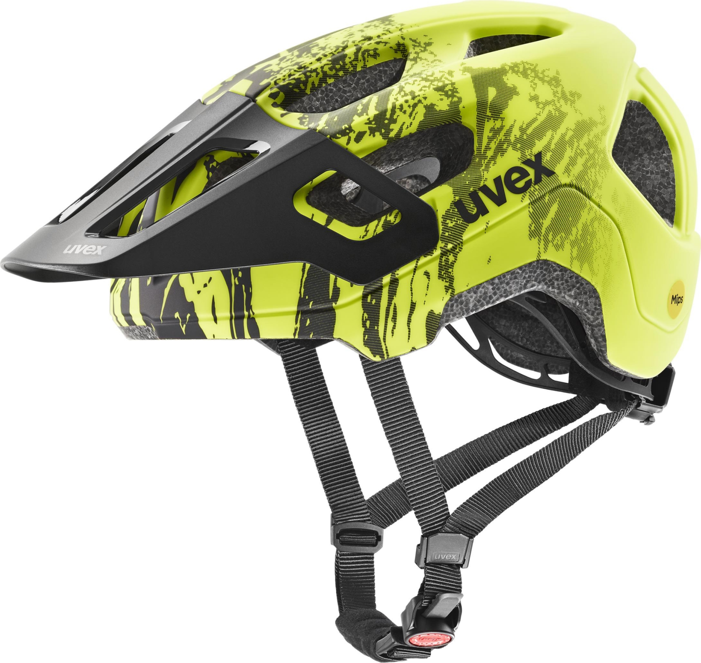 uvex React Jr. Mips Kinderhelm Lime - Zwart