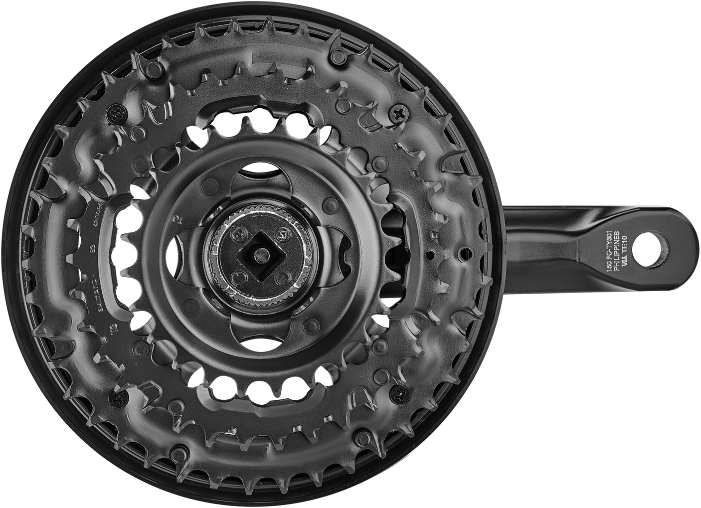 Shimano FC-TY301 crankstel Vierkant 6/7/8-speed 42/34/24 tanden zwart