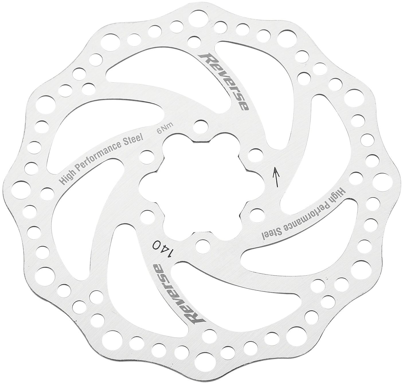 Reverse remschijf 6-gaats staal zilver