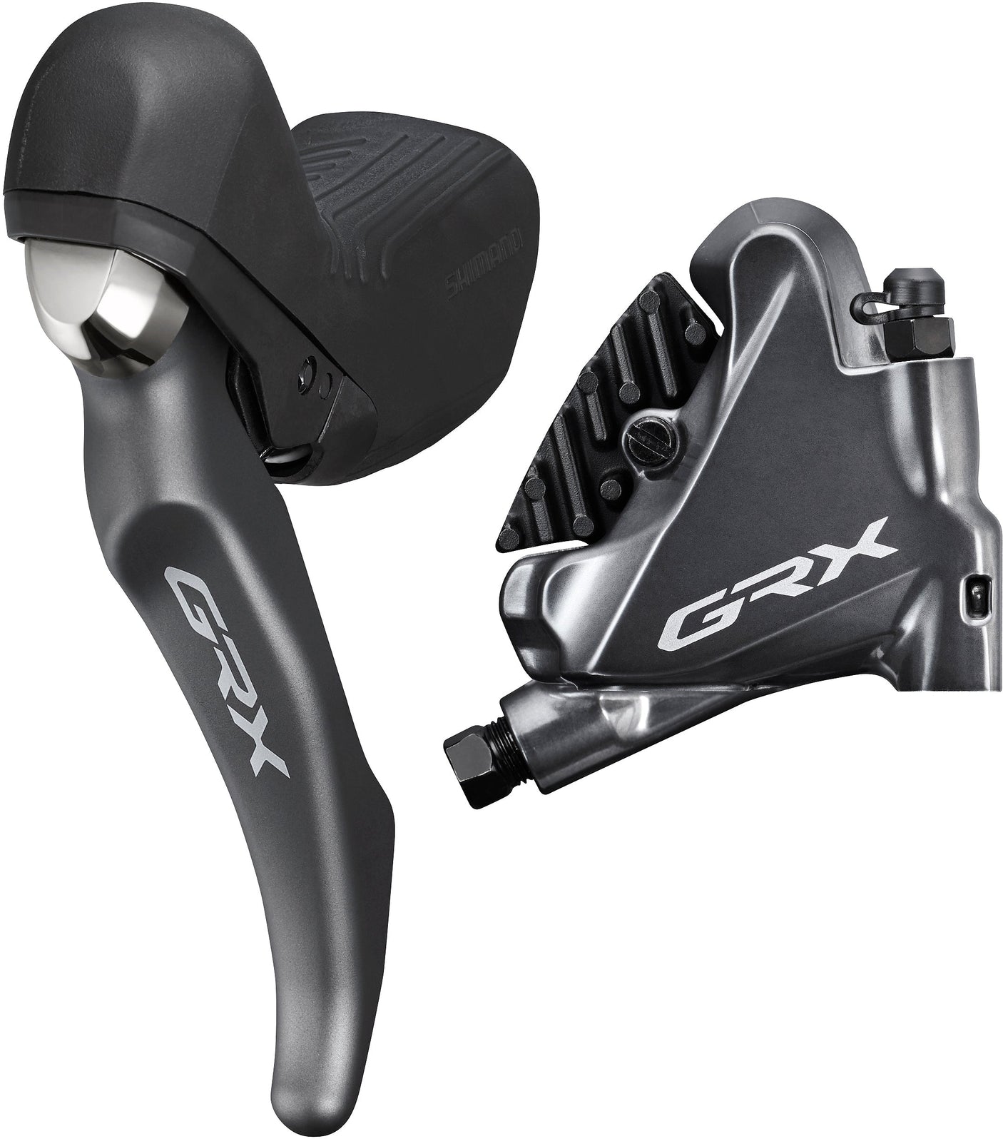 Shimano GRX ST-RX810/BR-RX810 schijfremset vooraan Flat Mount 2-speed grijs/zwart