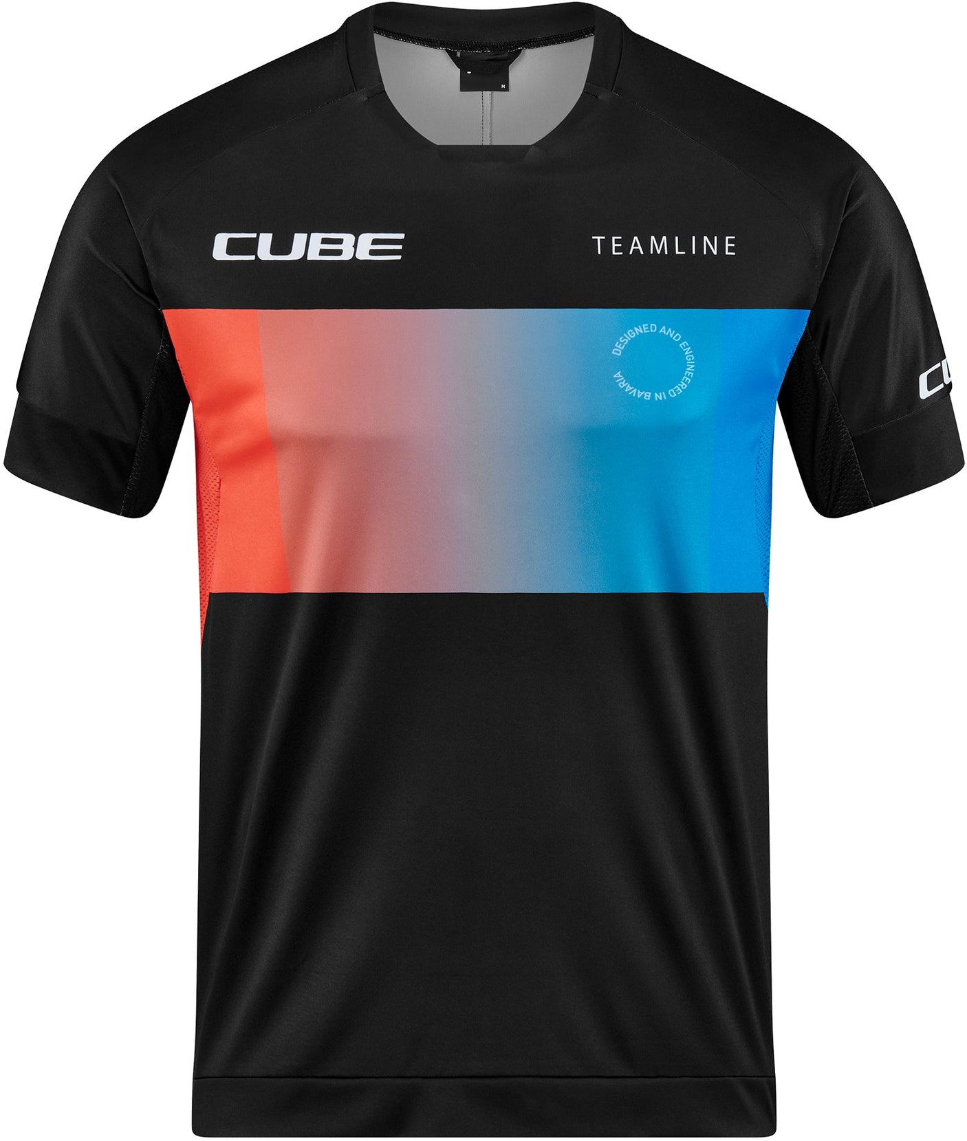 CUBE TEAMLINE Korte mouw ronde hals jersey black´n´blue´n´red