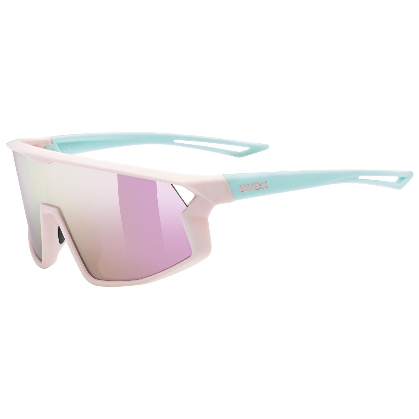 uvex Skyryse Jr. fietsbril Roze-Groen Mat / Mirror Pink