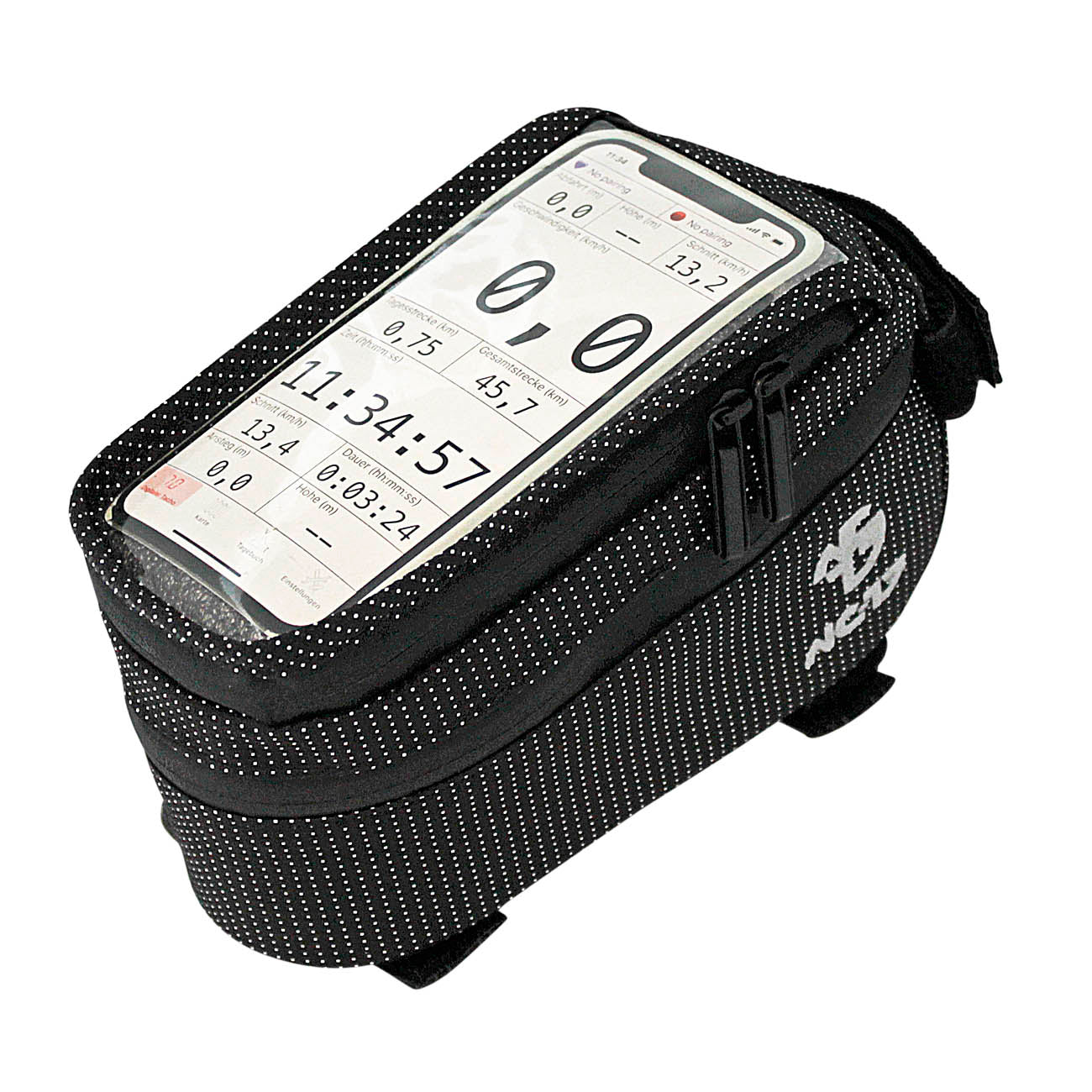 NC-17 Connect Smartphone Tas voor bovenbuis, klittenbandsluiting zwart dot