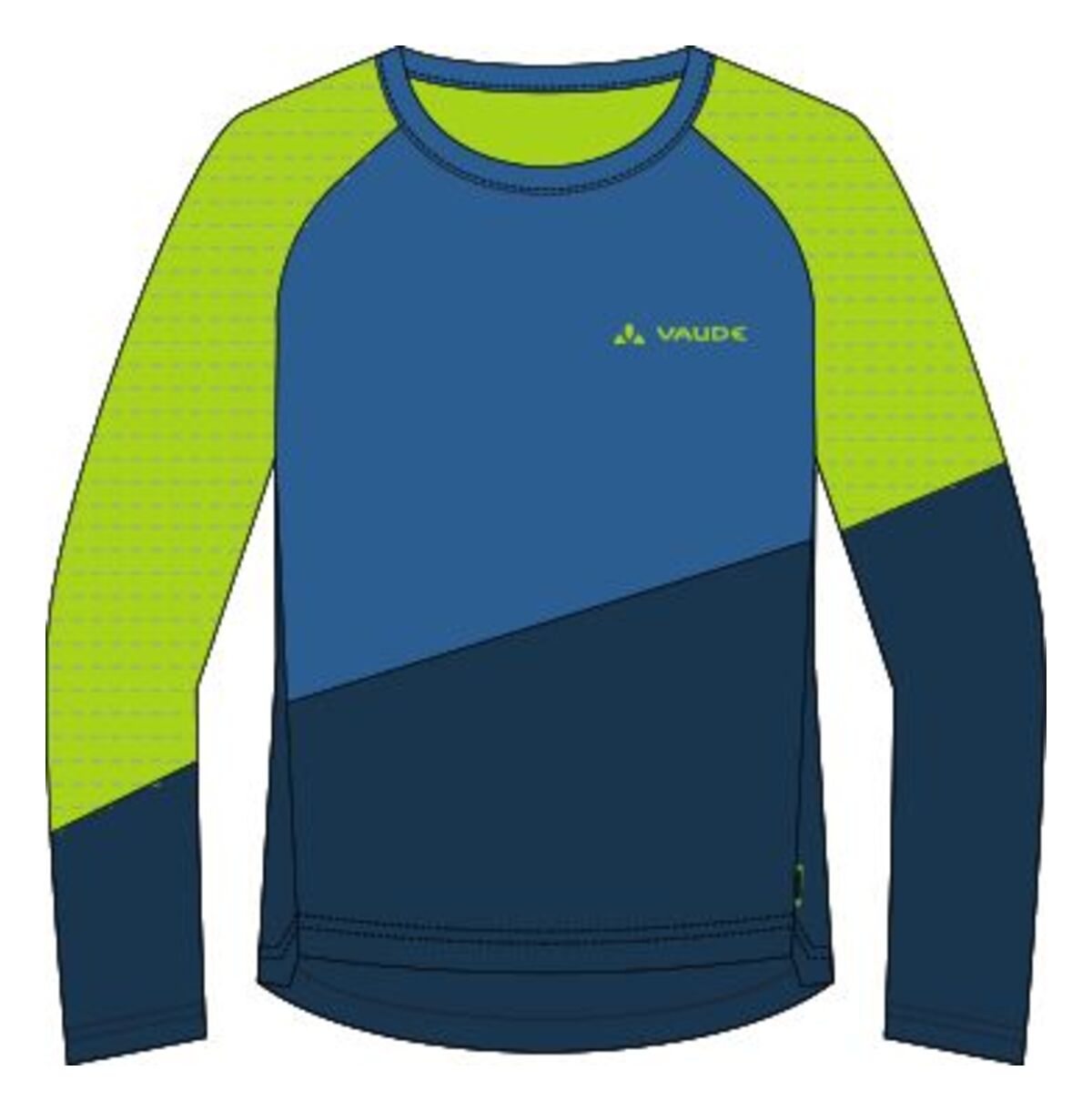 VAUDE Moab T-shirt met lange mouwen kinderen blauw/groen