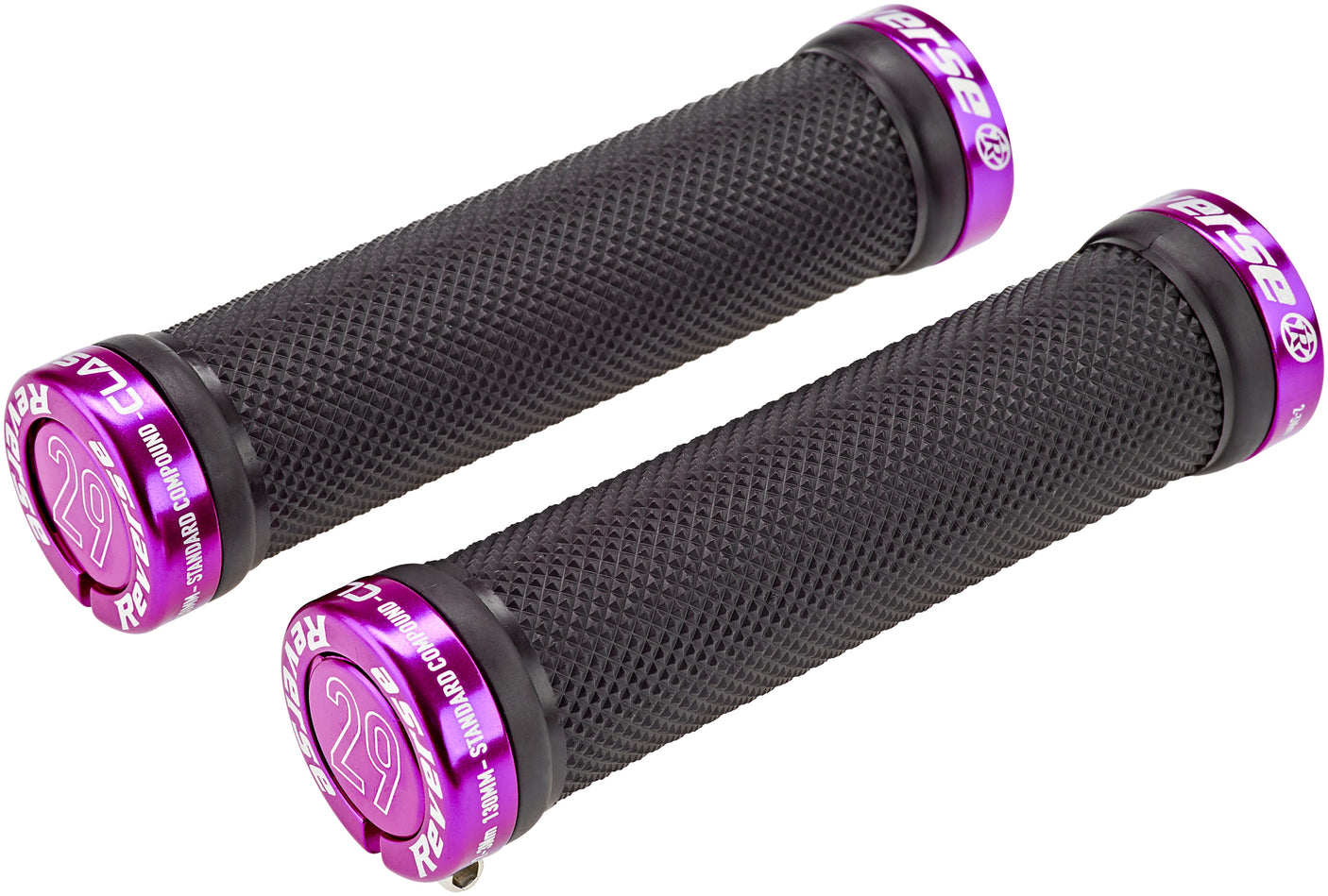 Reverse Lock-On grips zwart/lila