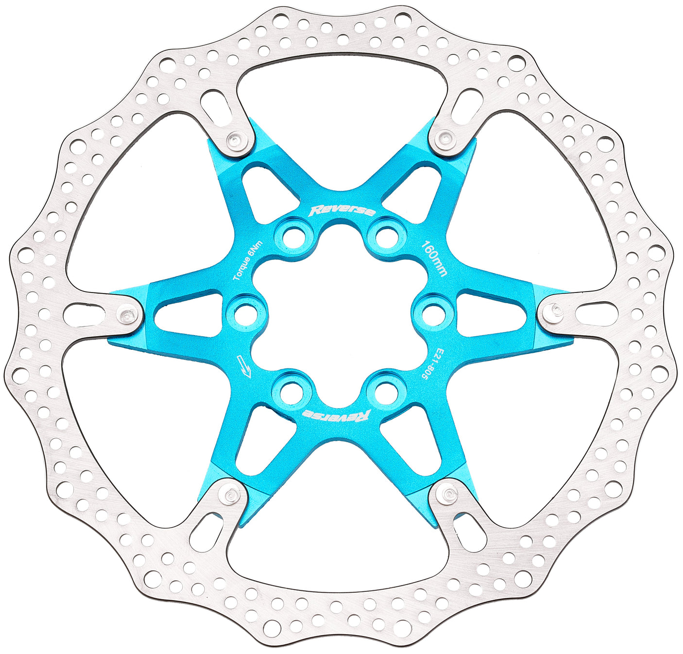 Reverse remschijf 6-gaats aluminium/staal turquoise