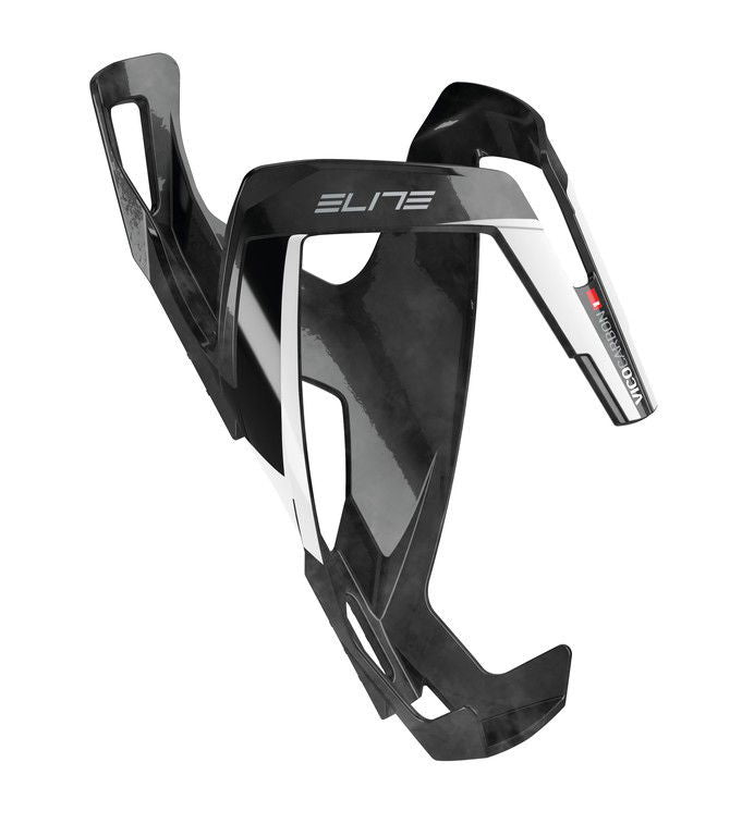Elite Vico Bidonhouder Carbon glanzend wit grafisch