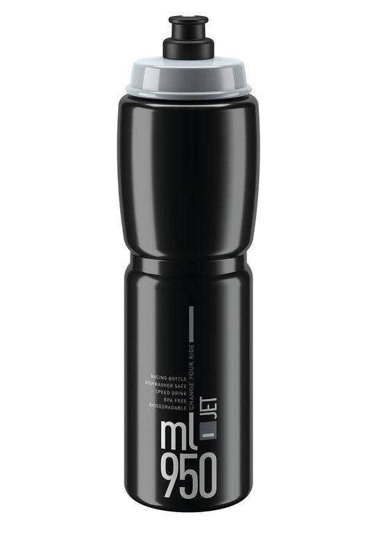 Elite Jet drinkfles 950ml zwart/grijs logo