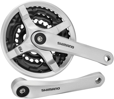 Shimano FC-TY501 crankstel 6/7/8-speed 42-34-24 tanden met kettingbladbeschermer zilver