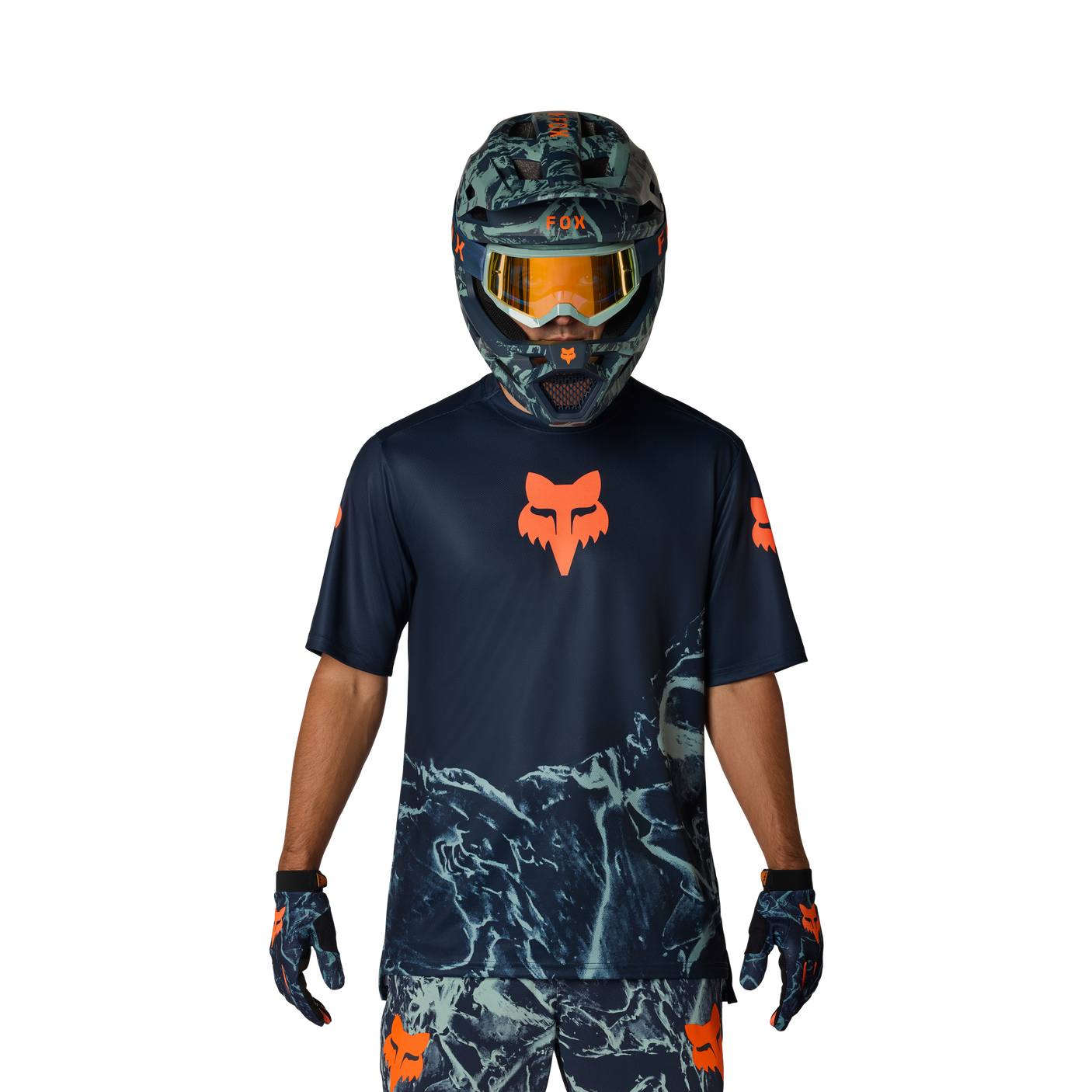Fox Ranger SS Jersey Img Print Arctisch Blauw
