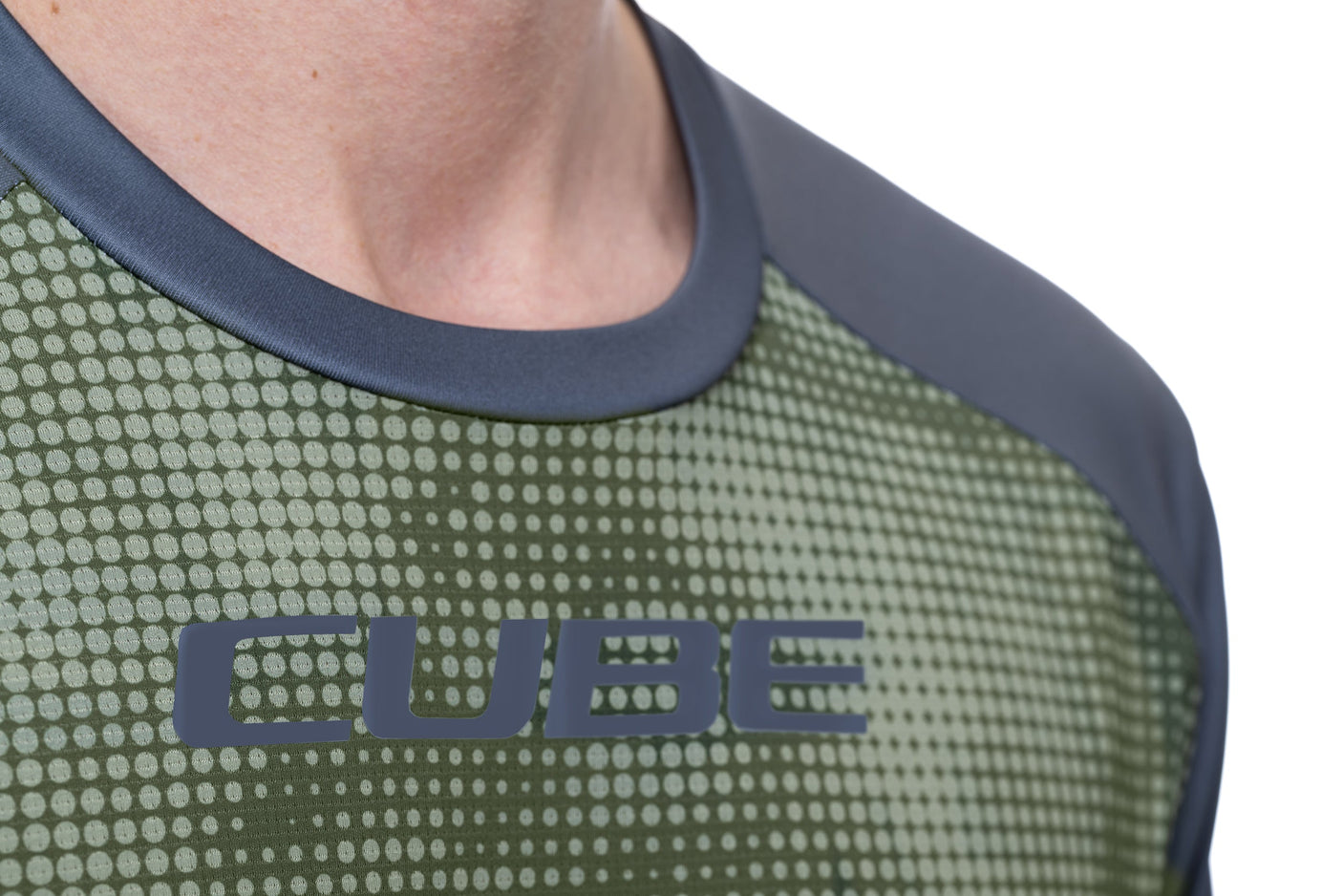 CUBE ATX Ronde hals shirt TM lange mouw olive´n´grey Heren