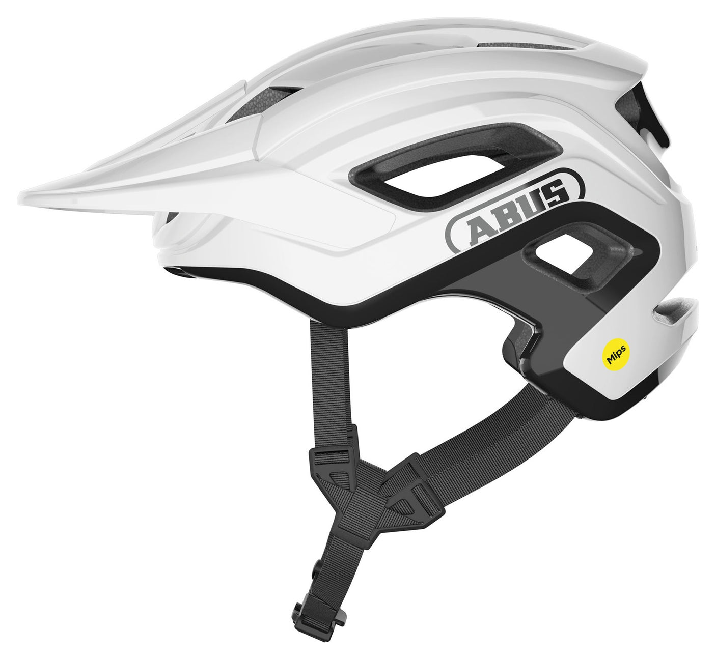 Abus Mountainbike Helm CliffHanger MIPS glanzend wit