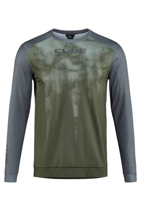 CUBE ATX Ronde hals shirt TM lange mouw olive´n´grey Heren