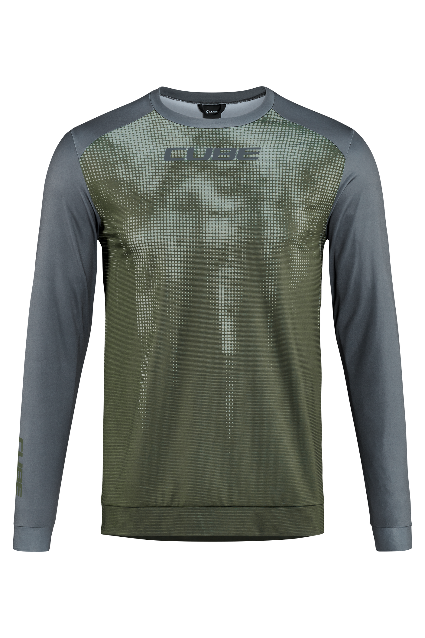 CUBE ATX Ronde hals shirt TM lange mouw olive´n´grey Heren