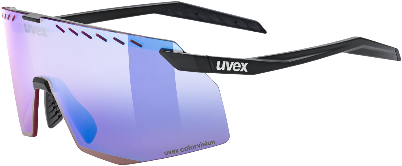 uvex Pace Stage Cv Fietsbril Zwart Mat / Spiegel Blauw