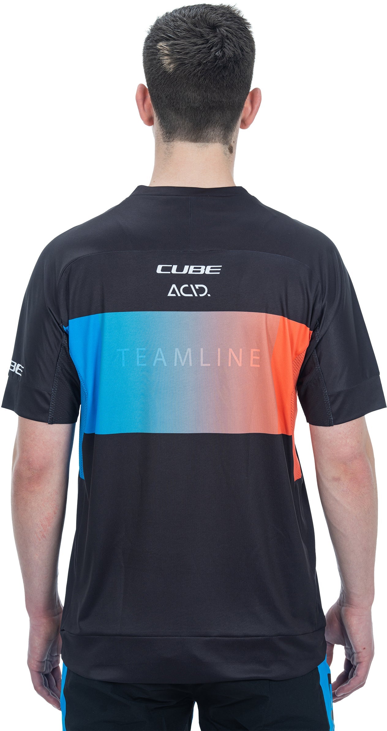 CUBE TEAMLINE Korte mouw ronde hals jersey black´n´blue´n´red