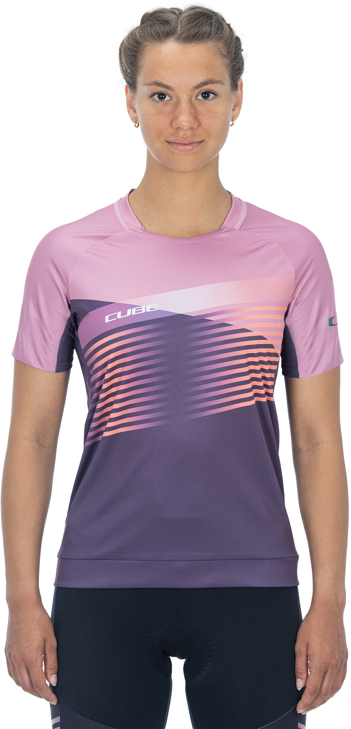 CUBE TEAMLINE WS Rondhals shirt korte mouw violet´n´rose