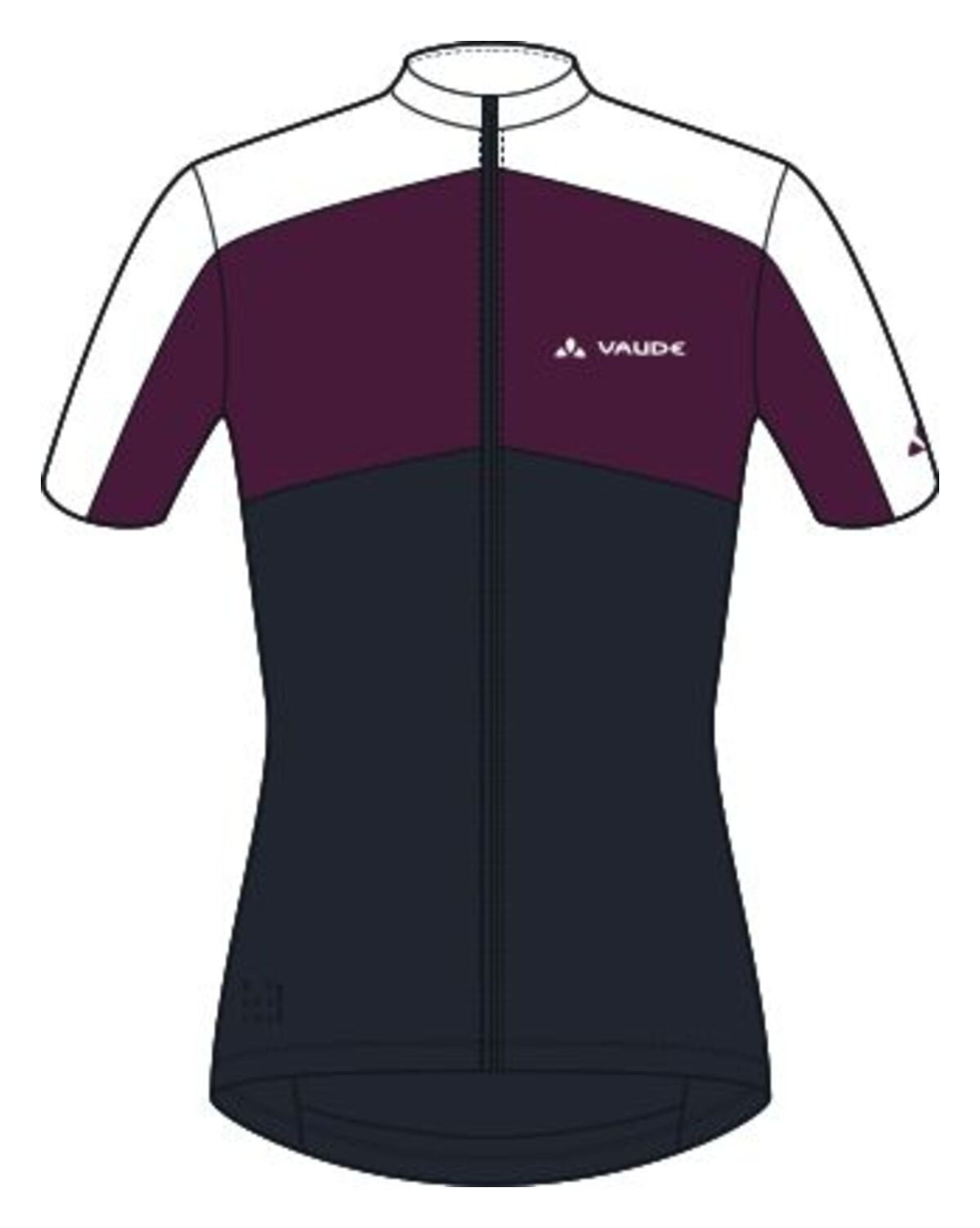 VAUDE Matera Korte mouwen Full-Zip jersey dames zwart/lila
