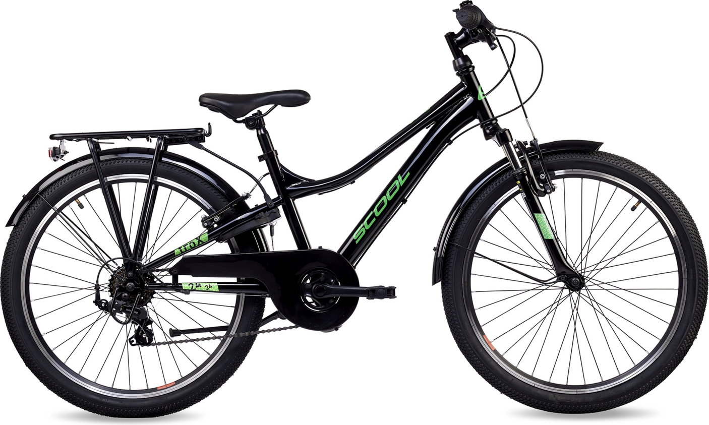 S'cool troX 24-K6 Zwart/Neon Groen