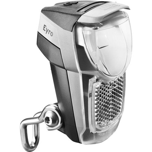 Busch + Müller Lumotec IQ Eyro accu koplamp voor vorkmontage zwart/zilver