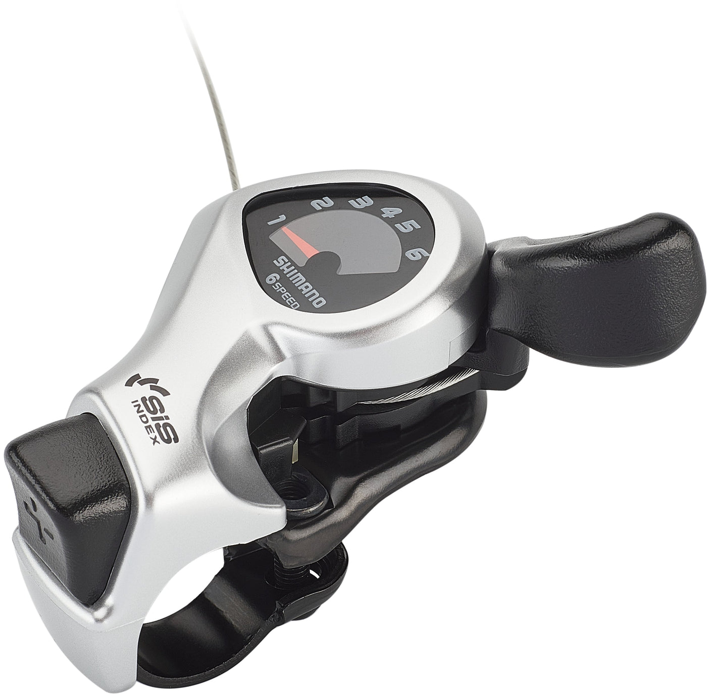 Shimano Tourney SL-TX50 duimschakelaar 6-speed rechts zilver/zwart