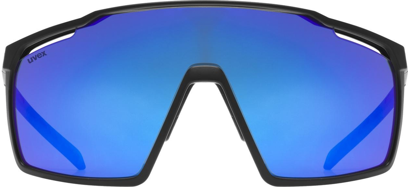 uvex Mtn Perform fietsbril Zwart-Blauw Mat / Spiegel Blauw