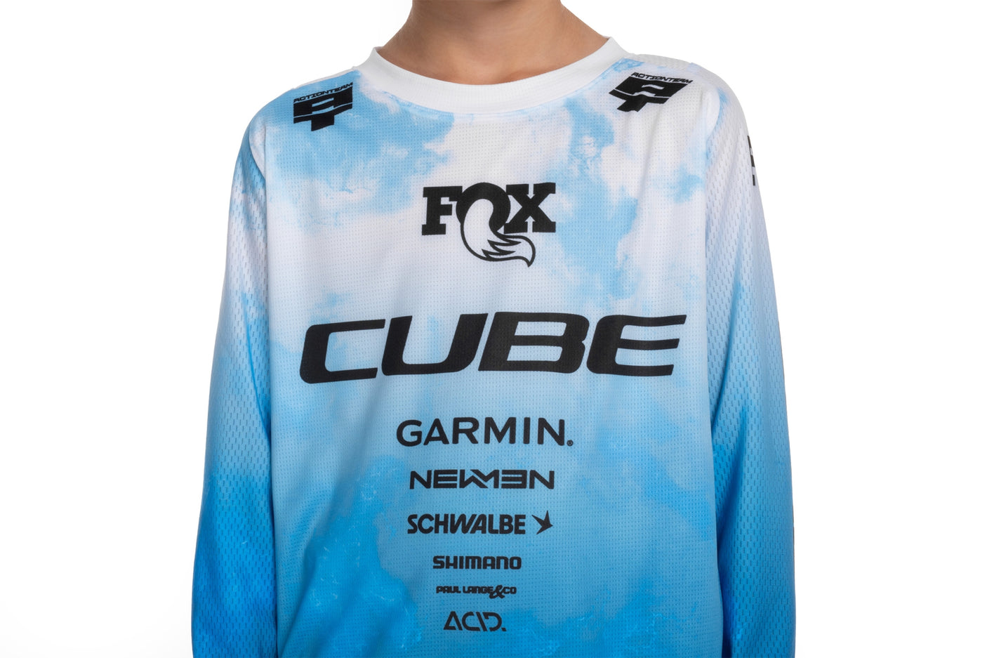CUBE MTB shirt ROOKIE X Actionteam lange mouw topas blauw