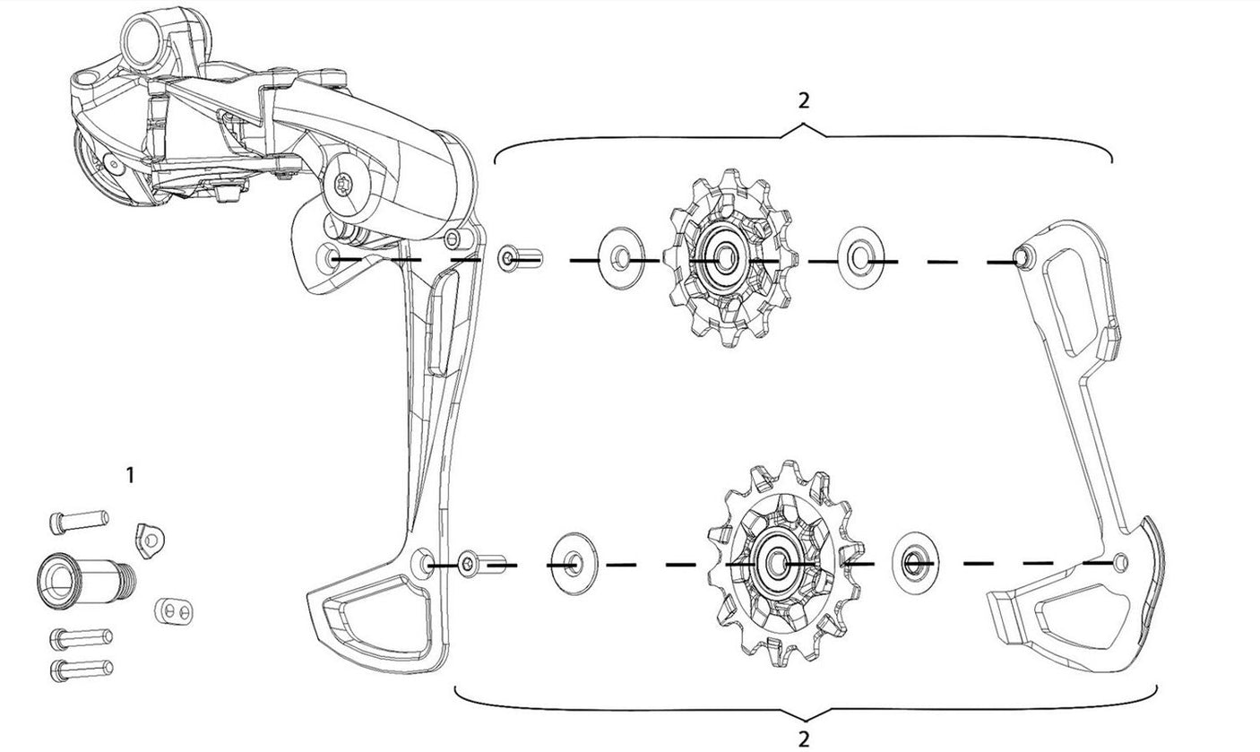 SRAM X-Sync en binnenkooi schakellagers voor GX Eagle derailleur
