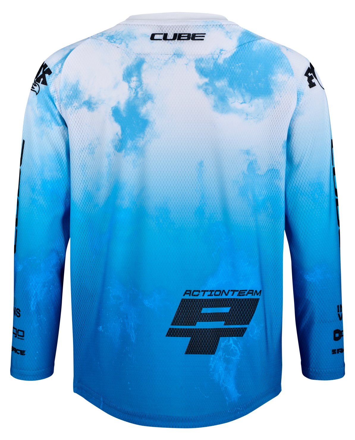 CUBE MTB shirt ROOKIE X Actionteam lange mouw topas blauw