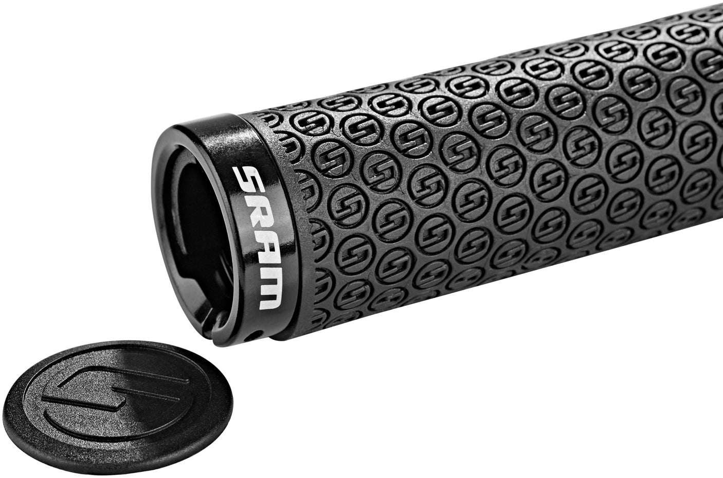 SRAM DH siliconen handvatten met schroefvergrendeling zwart