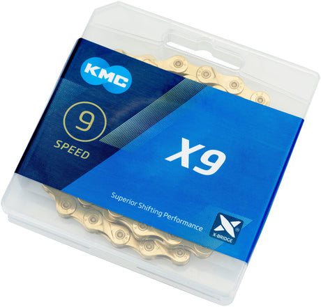 KMC X9 Ti-N ketting 9-speed goud