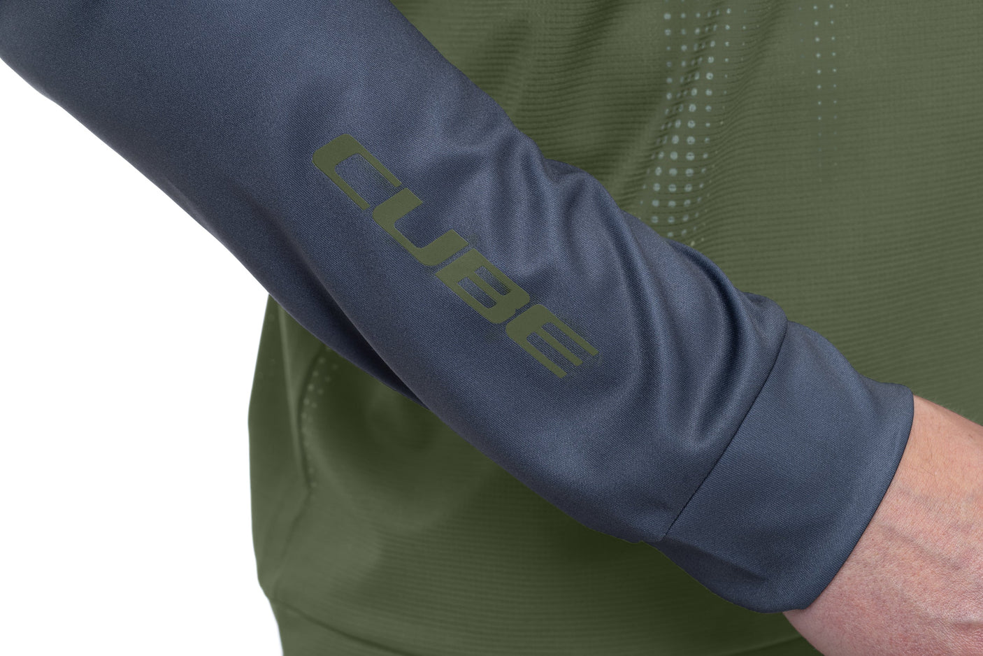 CUBE ATX Ronde hals shirt TM lange mouw olive´n´grey Heren