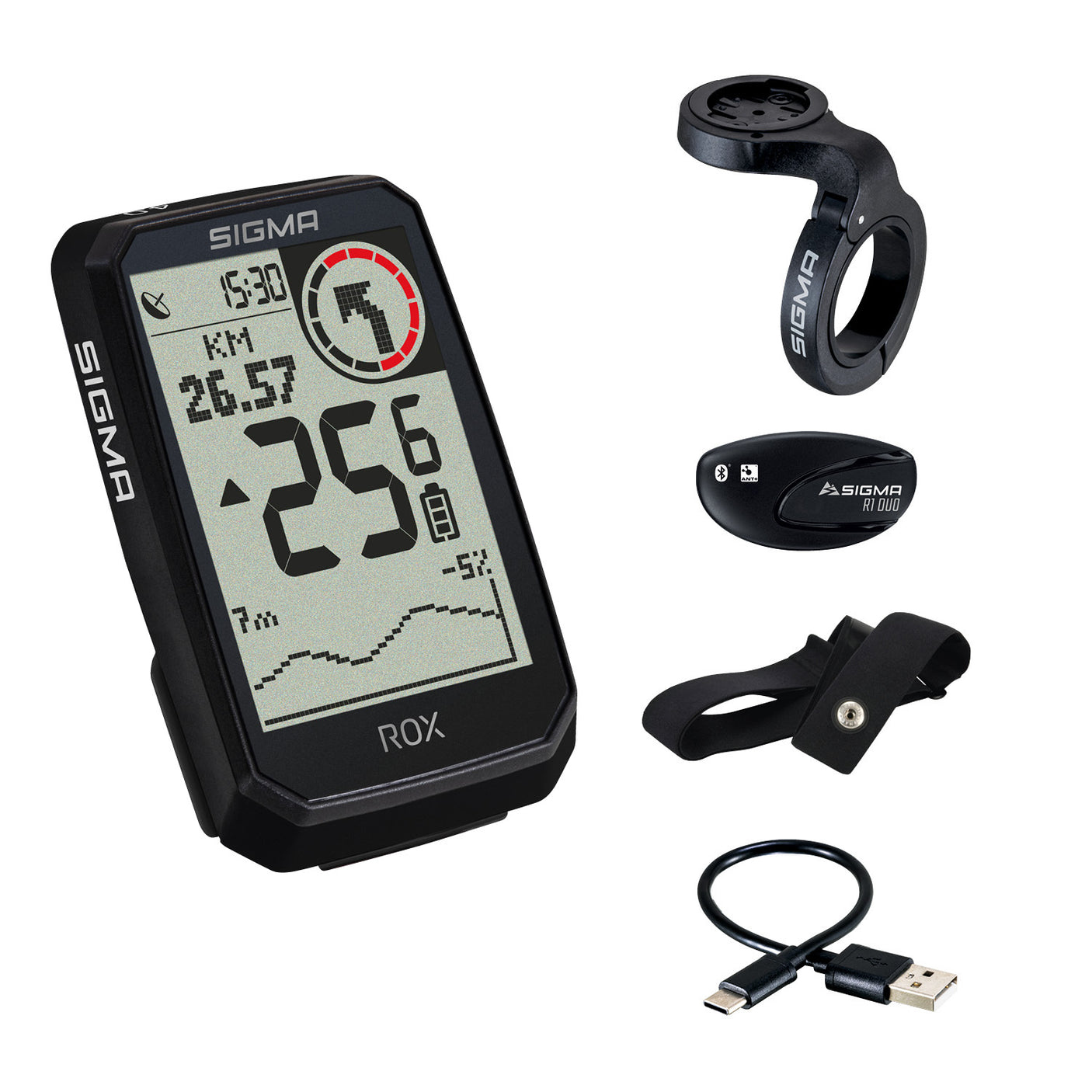 Sigma ROX 4.0 Endurance Navigatiecomputer HR Set zwart